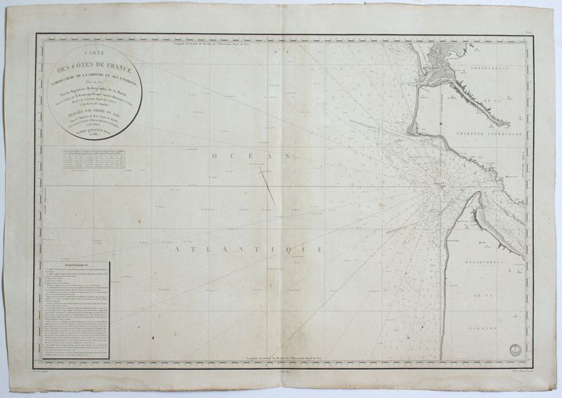 Dépôt Général De la Marine - Carte des côtes de France (embouchure de la Gironde et ses environs)...