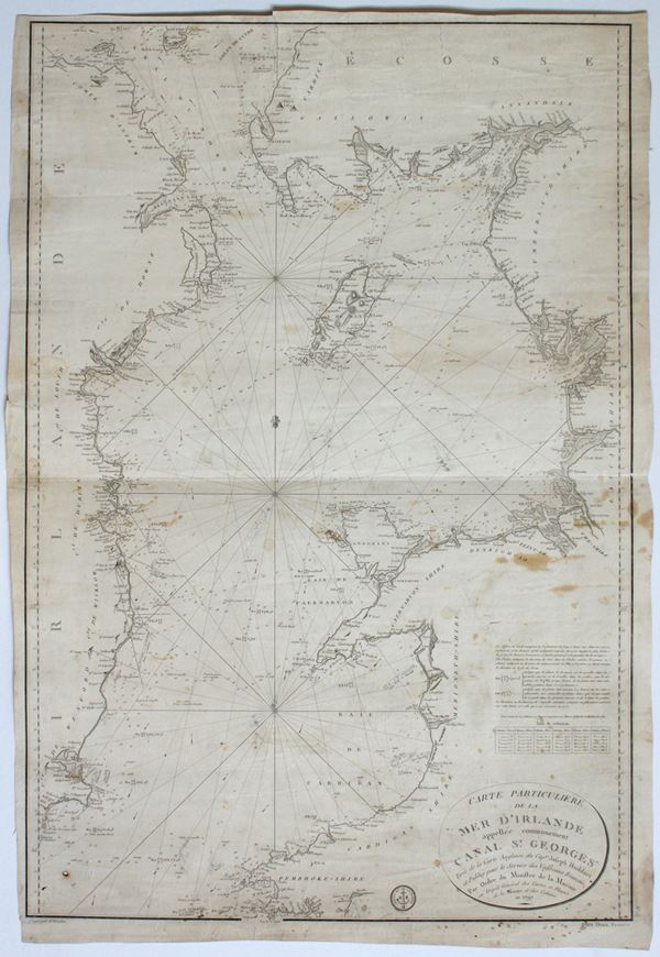 Dépôt Général de la Marine - [Carte nautiche - Europa - Irlanda] Carte Particuliere de la Mer d'Irlande appellée communement Canal St. Georges 