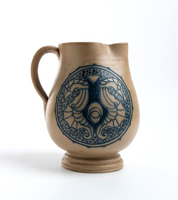 GALILEO CHINI - Jug with decoration of seahorses
