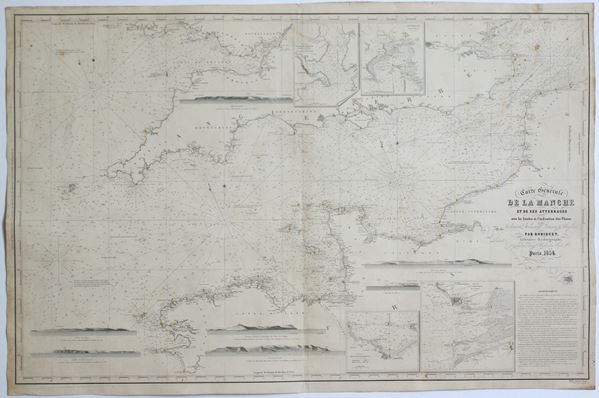 Jean Baptiste Robiquet - [Carte nautiche - Europa - La Manica] Carte générale de la Manche et de ses atterrages
