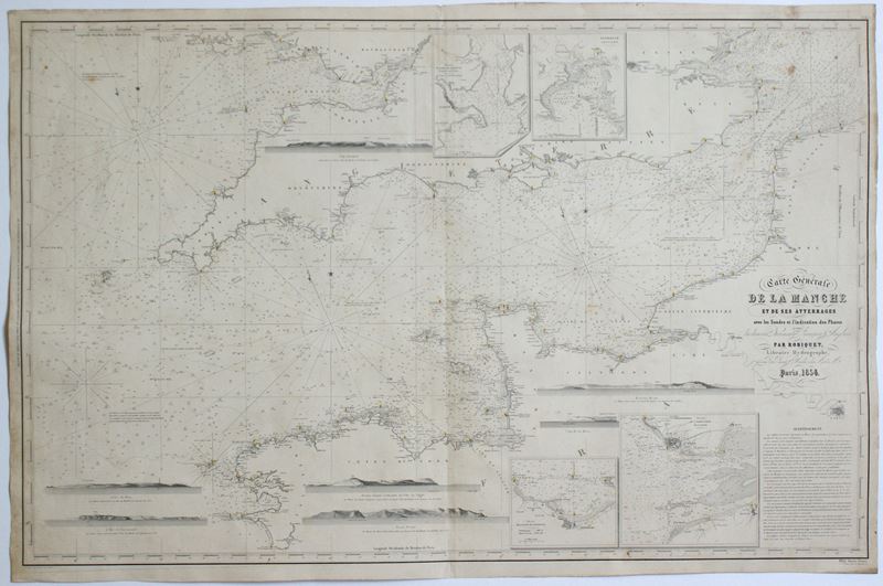 Jean Baptiste Robiquet - Carte générale de la Manche et de ses atterrages, litografia