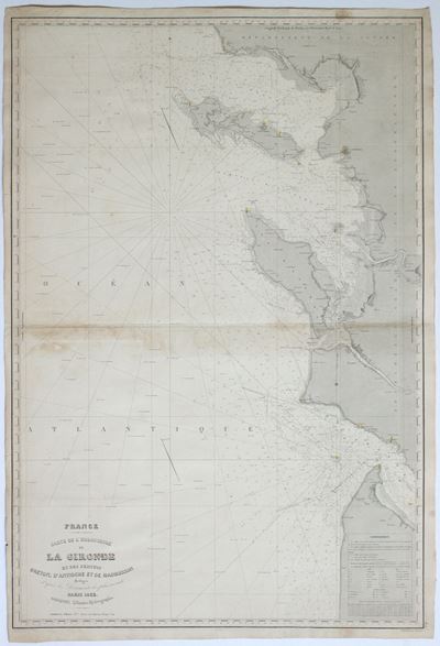 Carte de l'Embouchure de la Gironde et des pertuis Breton, d'Antioch et de Maumusson, litografia