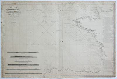 Carte générale de la Golfe de Gascogne et des atterrages de la Manche, litografia del 1852