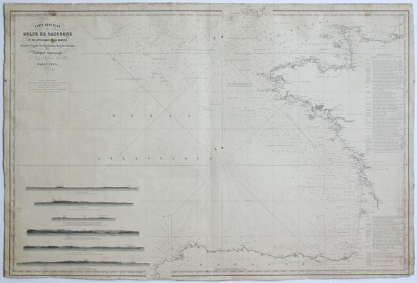 Jean Baptiste Robiquet - [Carte nautiche - Europa - La Manica] Carte générale de la Golfe de Gascogne et des atterrages de la Manche
