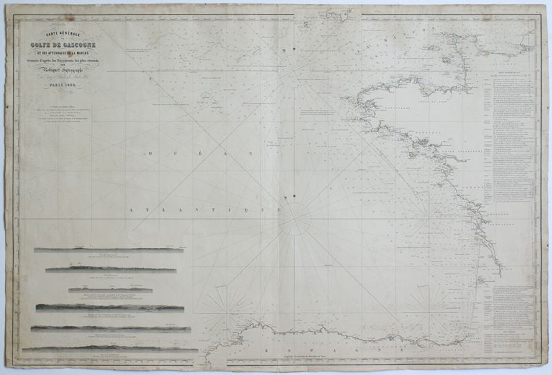 Jean Baptiste Robiquet - Carte générale de la Golfe de Gascogne et des atterrages de la Manche, l...