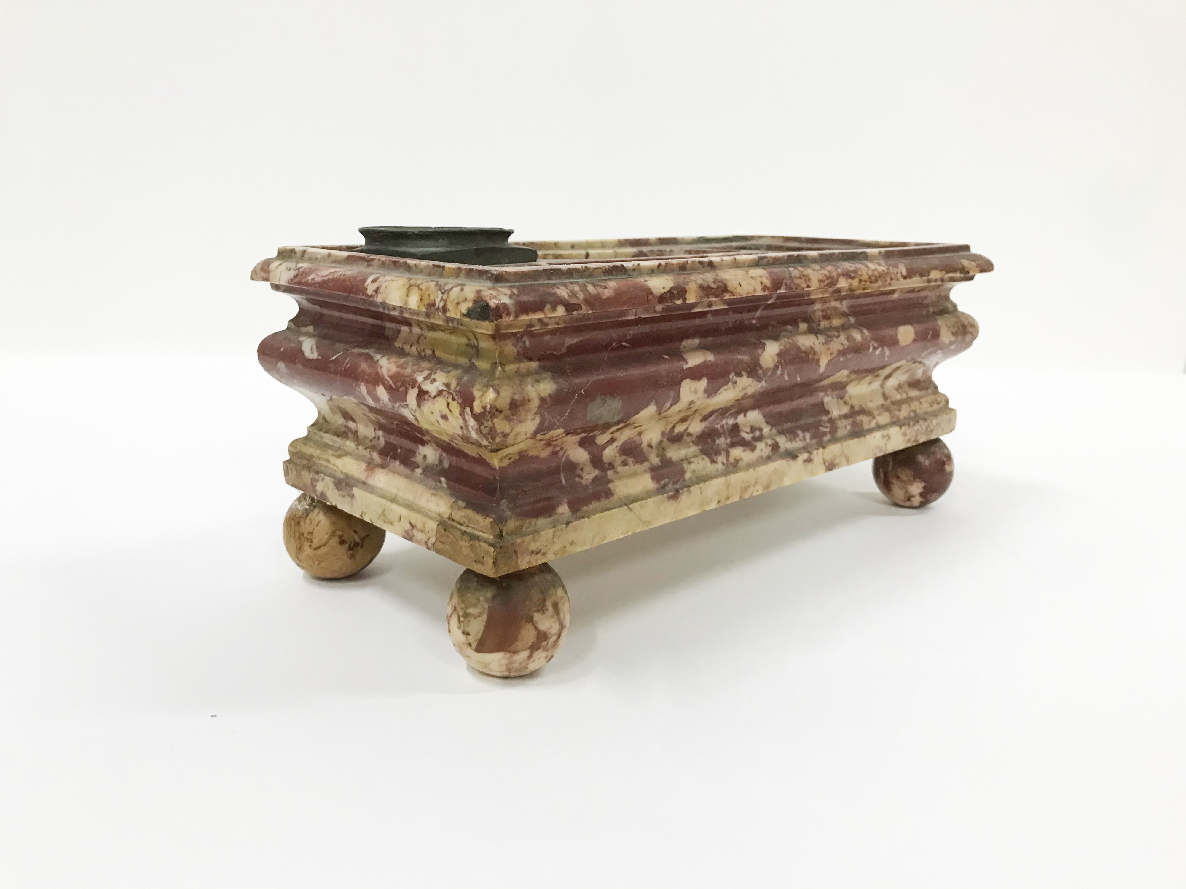 Calamaio da scrivania in marmo rosso Francia