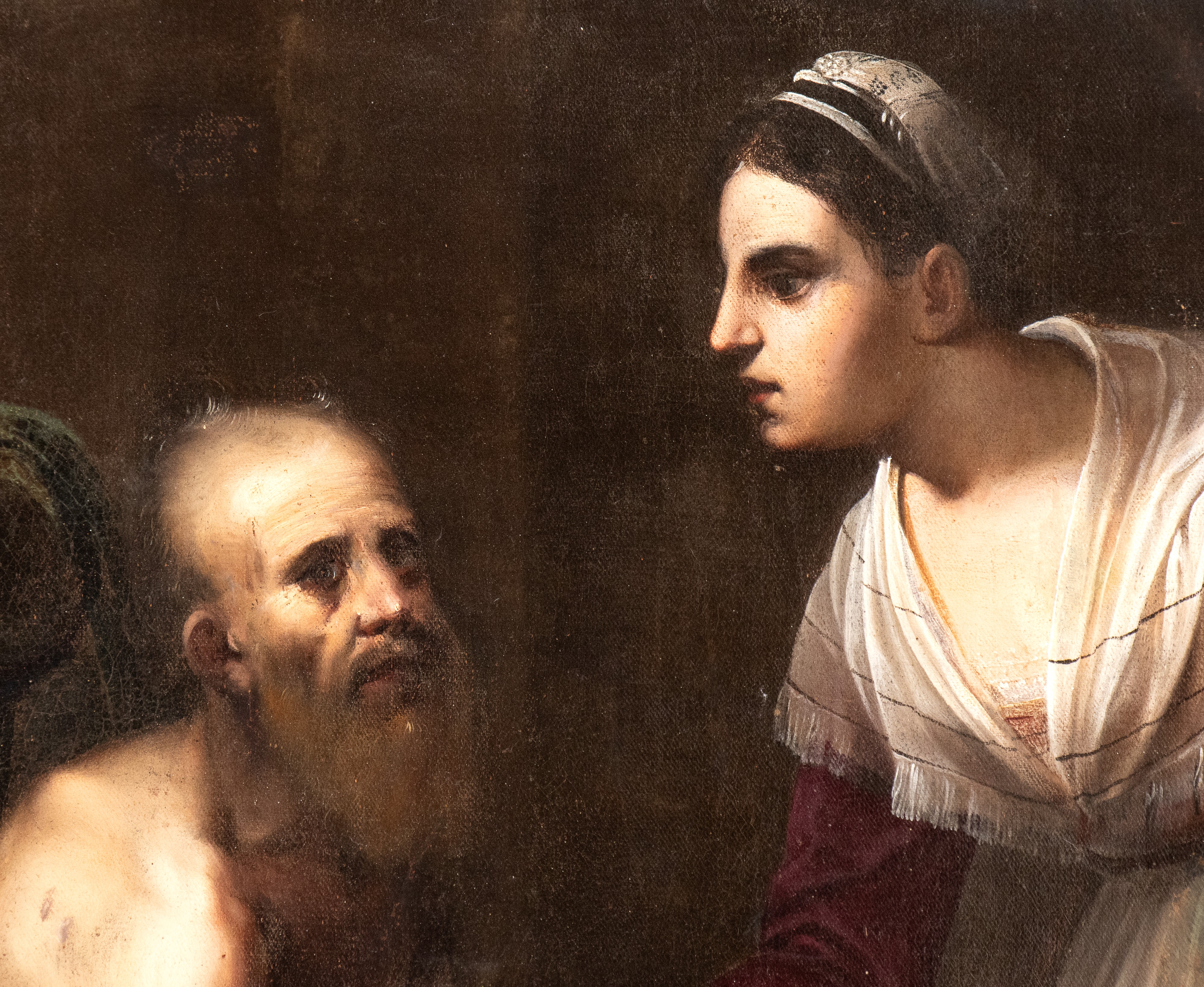 Giobbe sul letamaio deriso dalla moglie