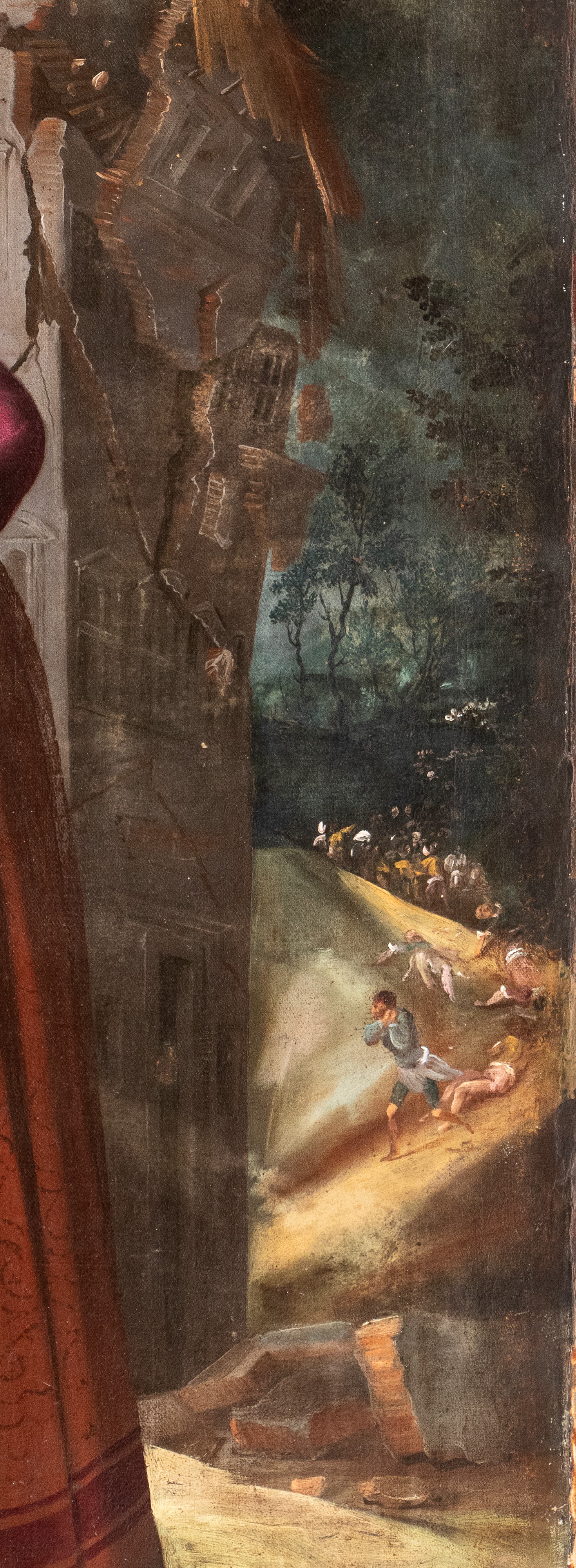 Giobbe sul letamaio deriso dalla moglie