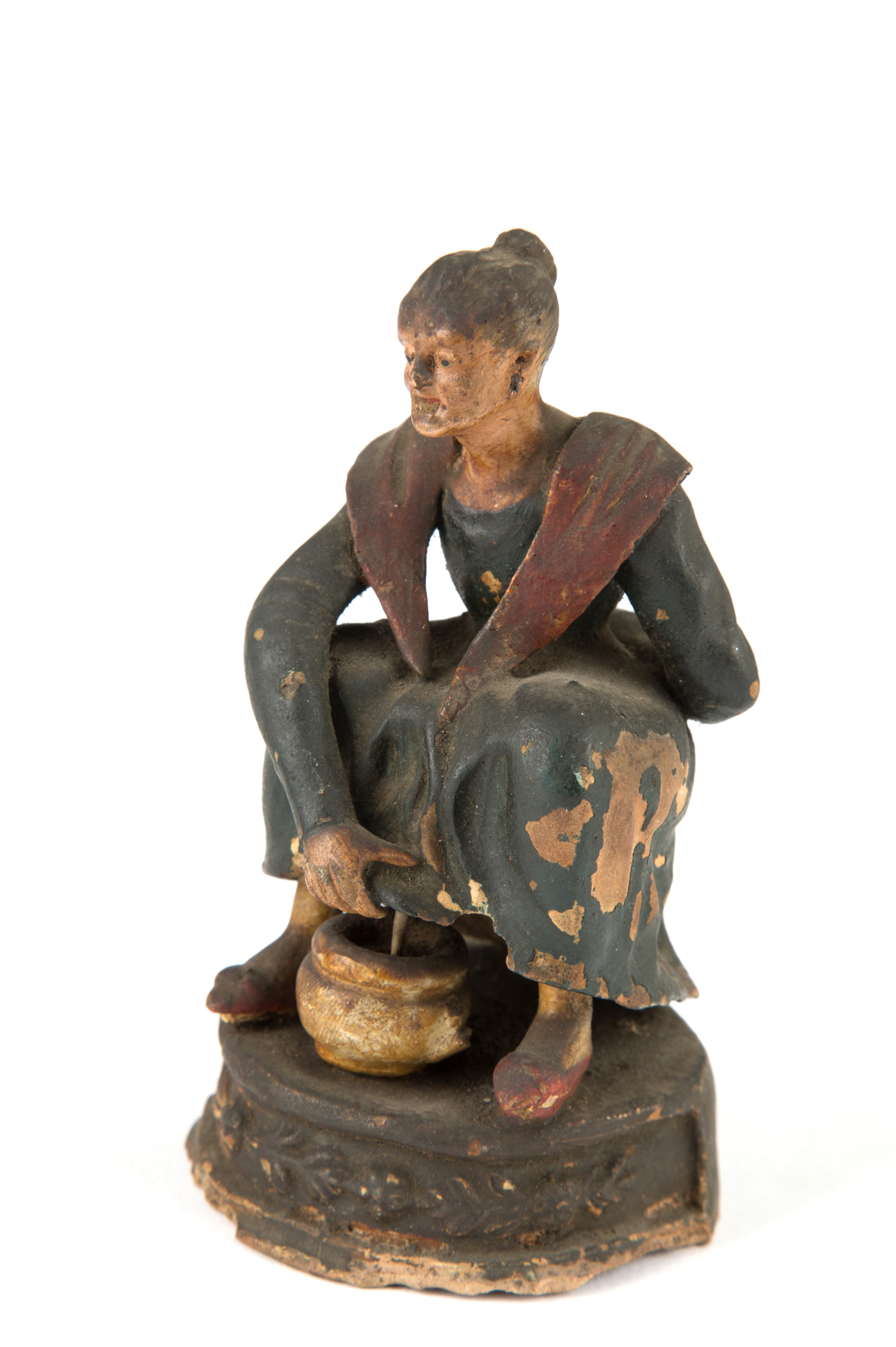 Coppia di sculture in terracotta policroma