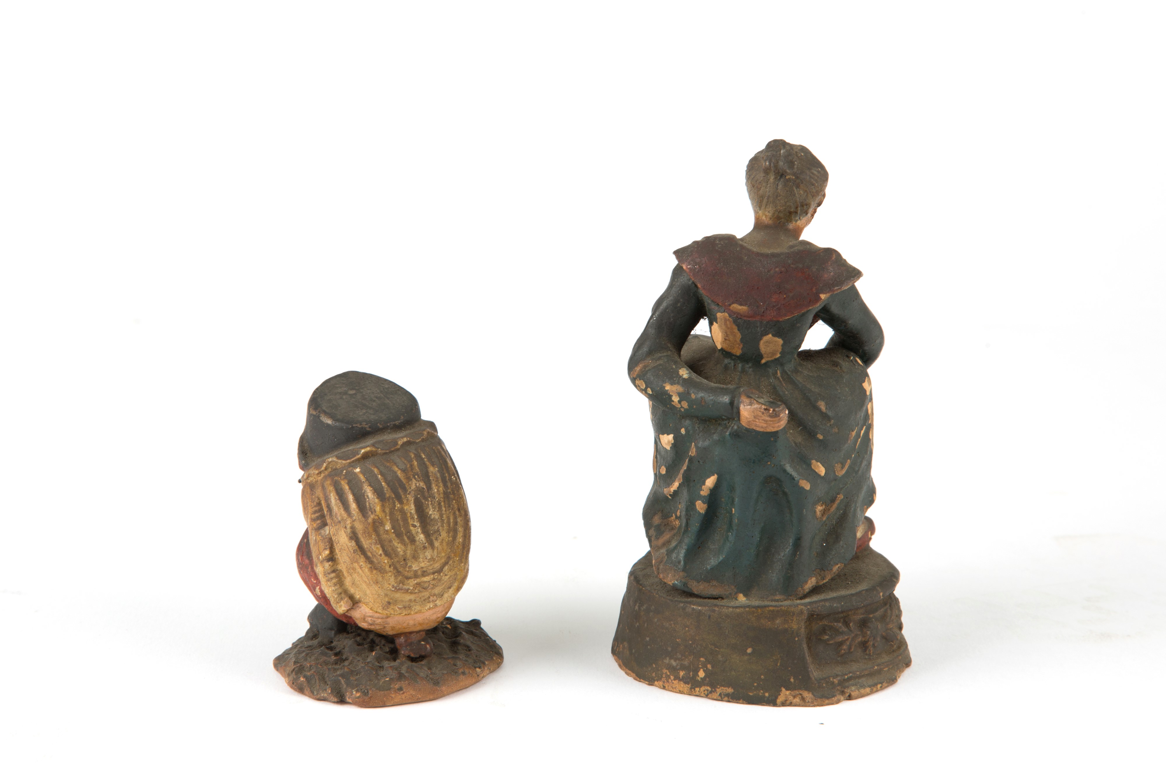 Coppia di sculture in terracotta policroma