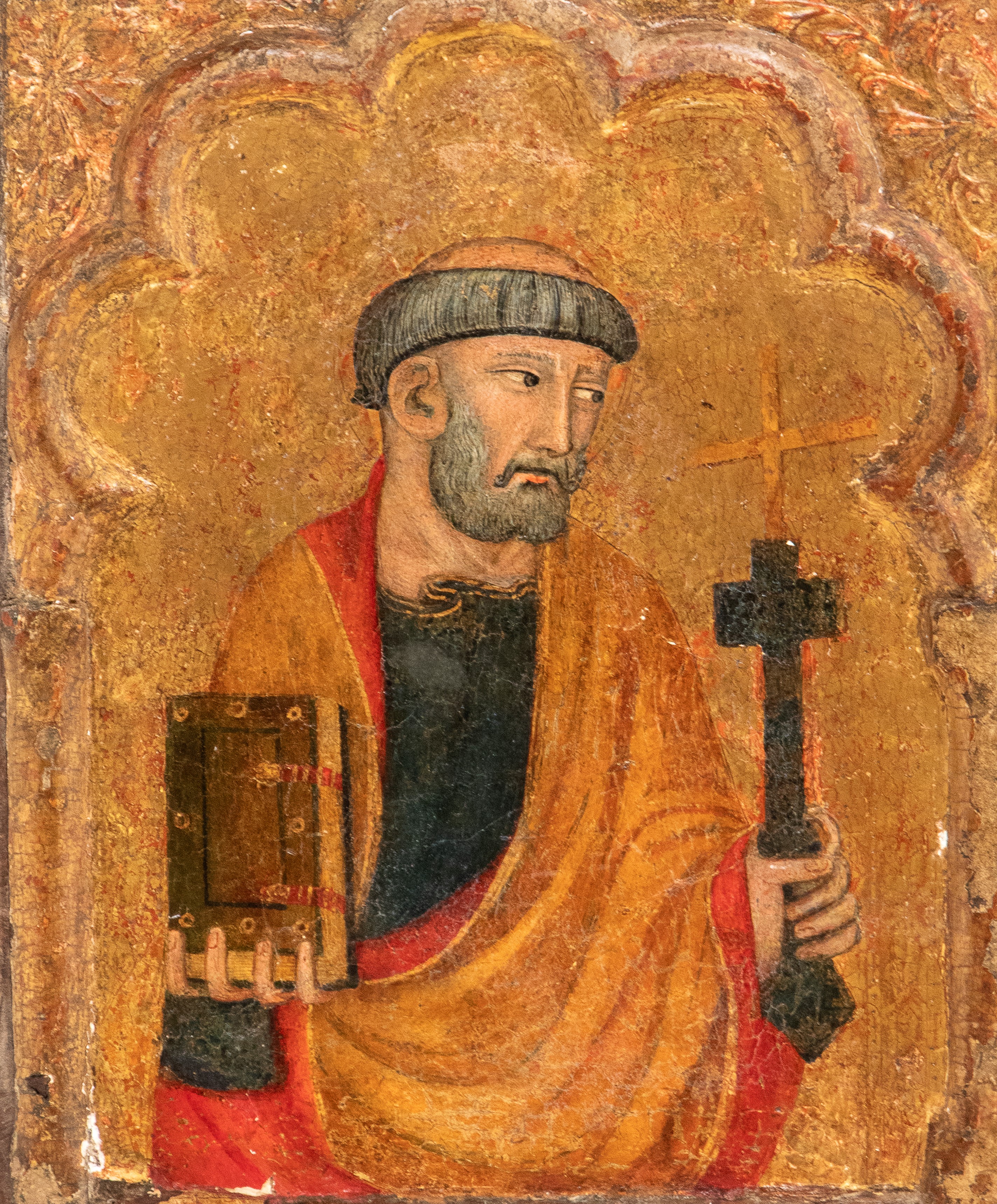 Imago Pietatis tra San Pietro, San Domenico, la Vergine dolente, San Giovanni evangelista, San Fr...