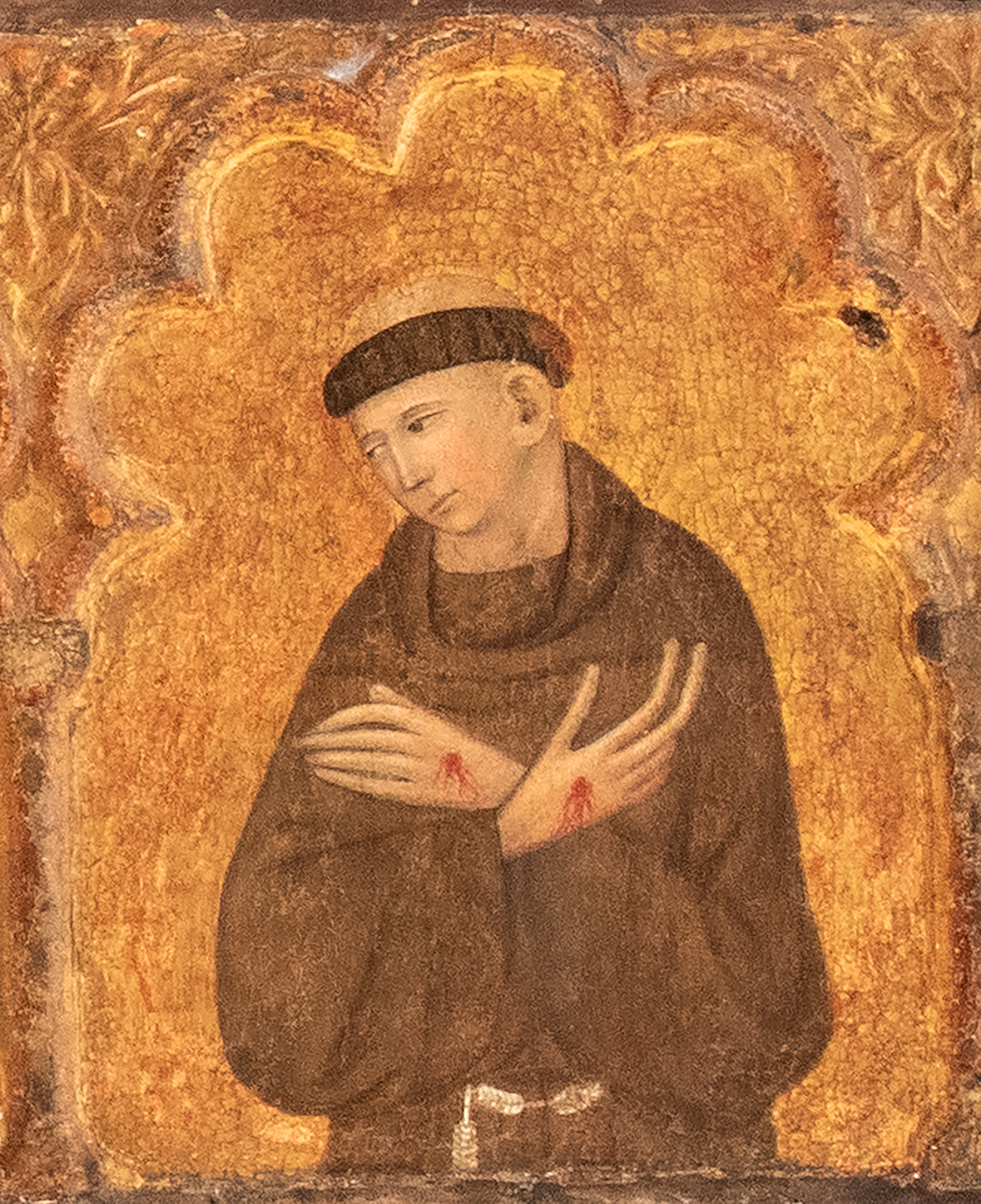 Imago Pietatis tra San Pietro, San Domenico, la Vergine dolente, San Giovanni evangelista, San Fr...