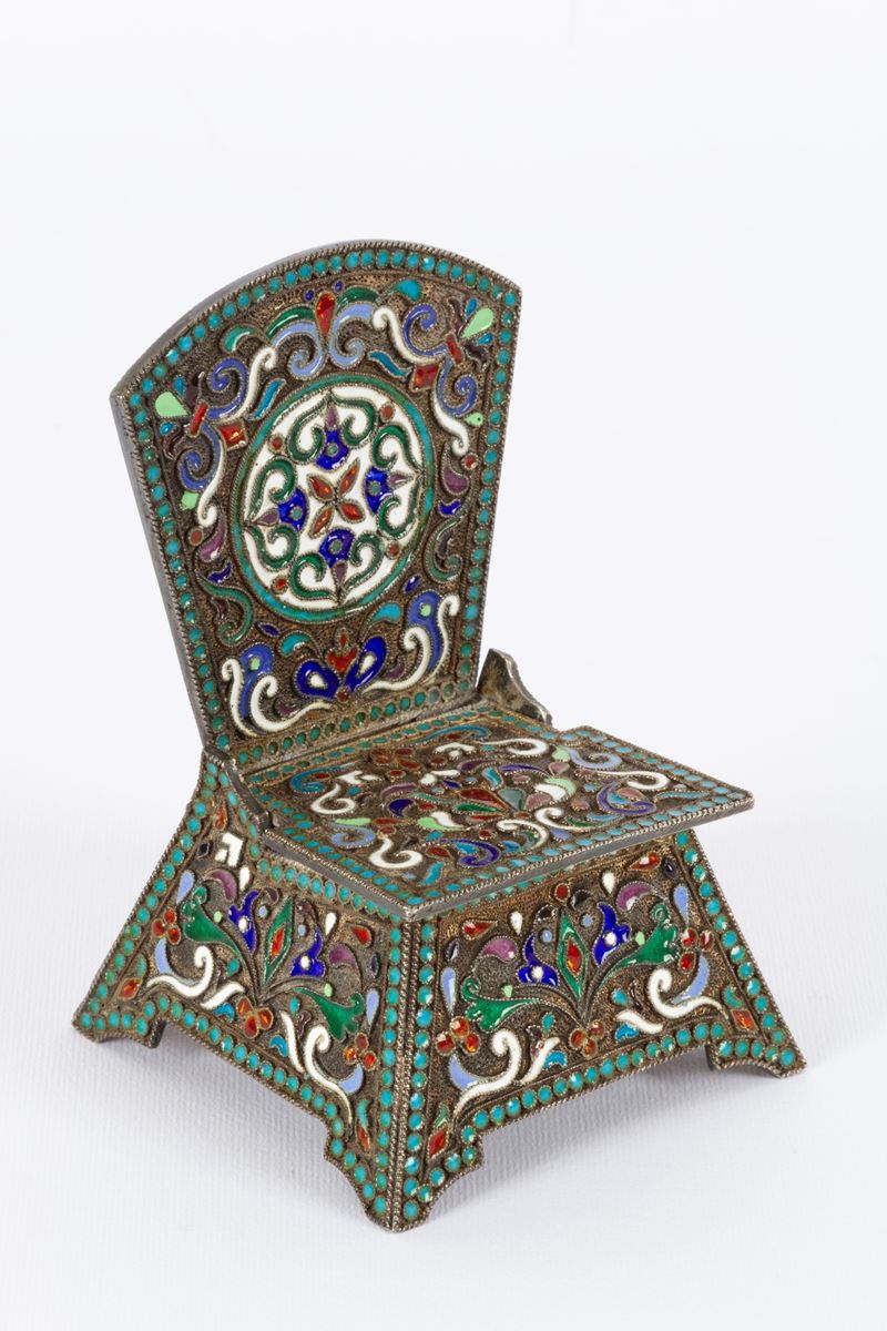 Sedia porta sale in argento