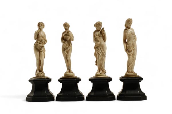 Sculture in avorio raffiguranti le quattro stagioni