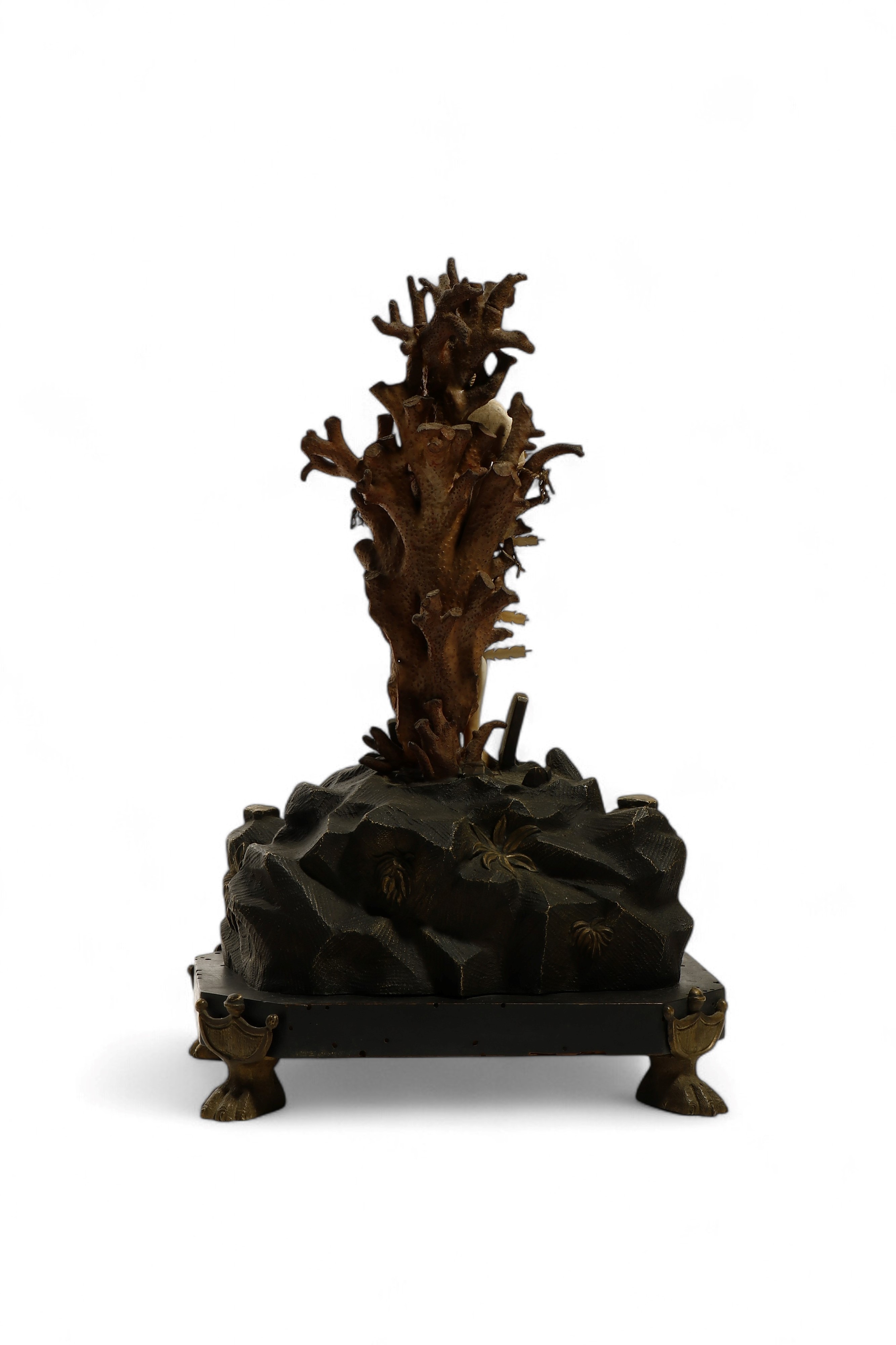 Scultura, San Sebastiano, avorio scolpito e base in legno e metallo dorato (Germania, XVII–XVIII ...