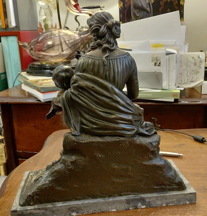 Scuola Toscana, Allegoria, gruppo scultoreo in bronzo con base in marmo
