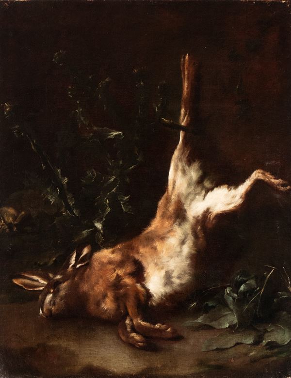 Still life with a hanging hare
