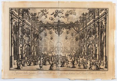 Disegno della Gran Festa da Ballo in Prospettiva nel Real Teatro di S. Carlo, acquaforte
