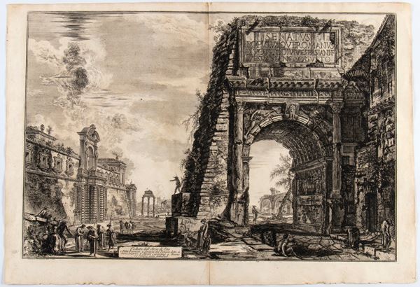 Giovanni Battista Piranesi - Veduta dell'Arco di Tito