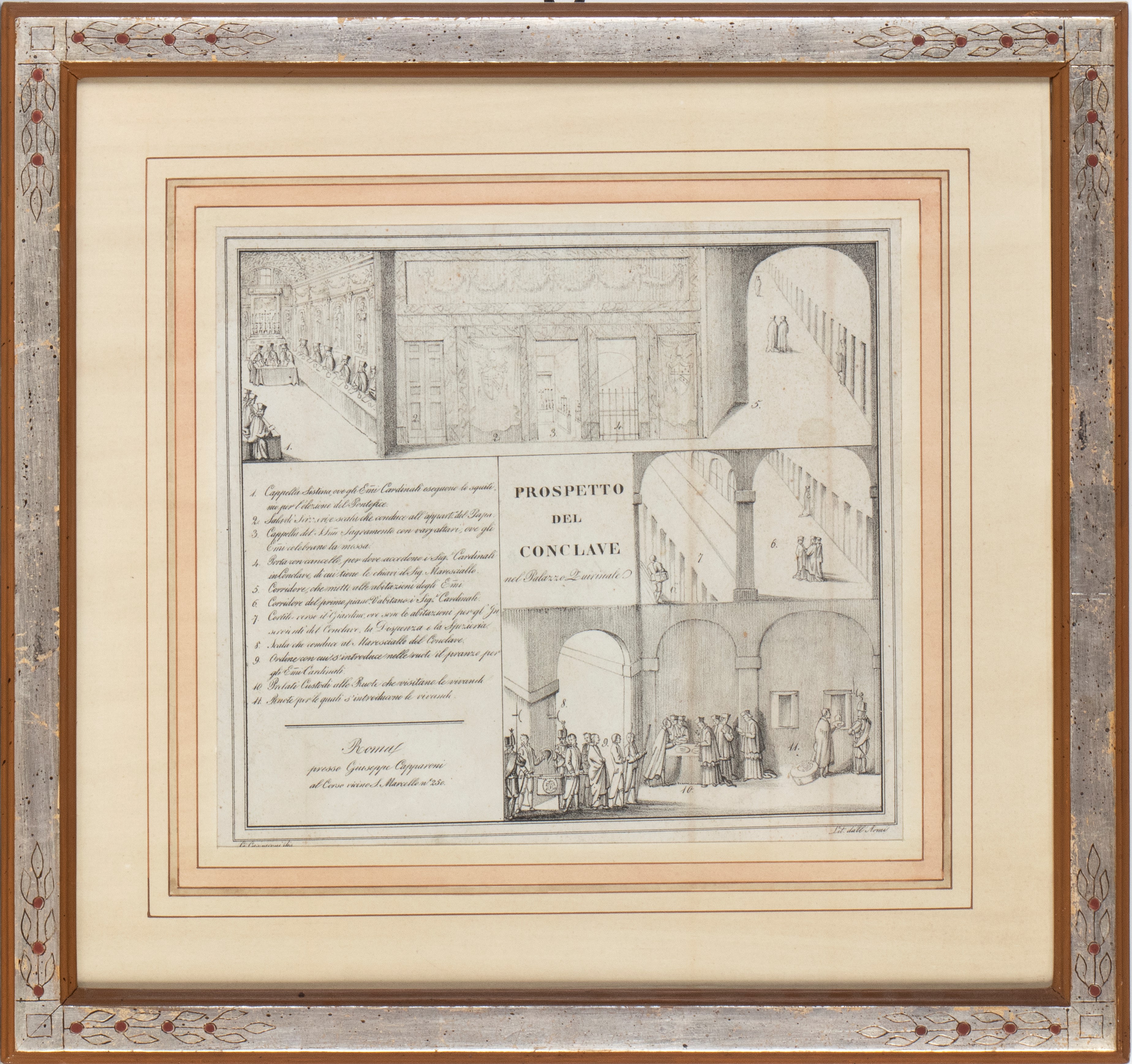 Joseph Dall'armi - Prospetto del Conclave nel palazzo del Quirinale, litografia