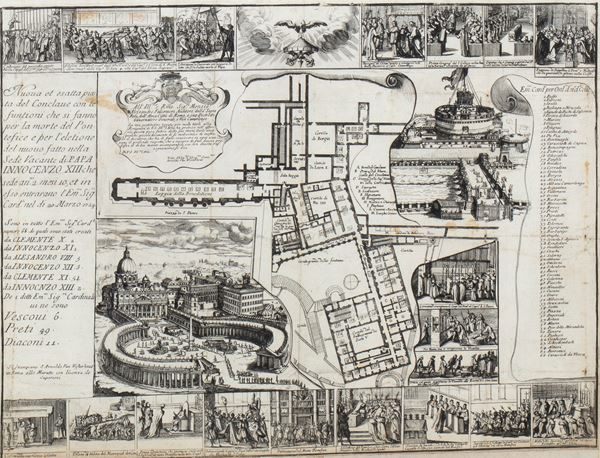 Nuova ed esatta pianta del conclave ... fatto nella sede vacante di papa Innocenzo XIII