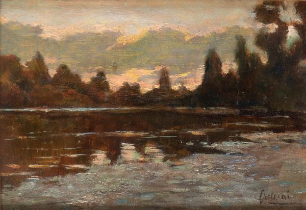 CARLO CRESSINI - Lake landscape