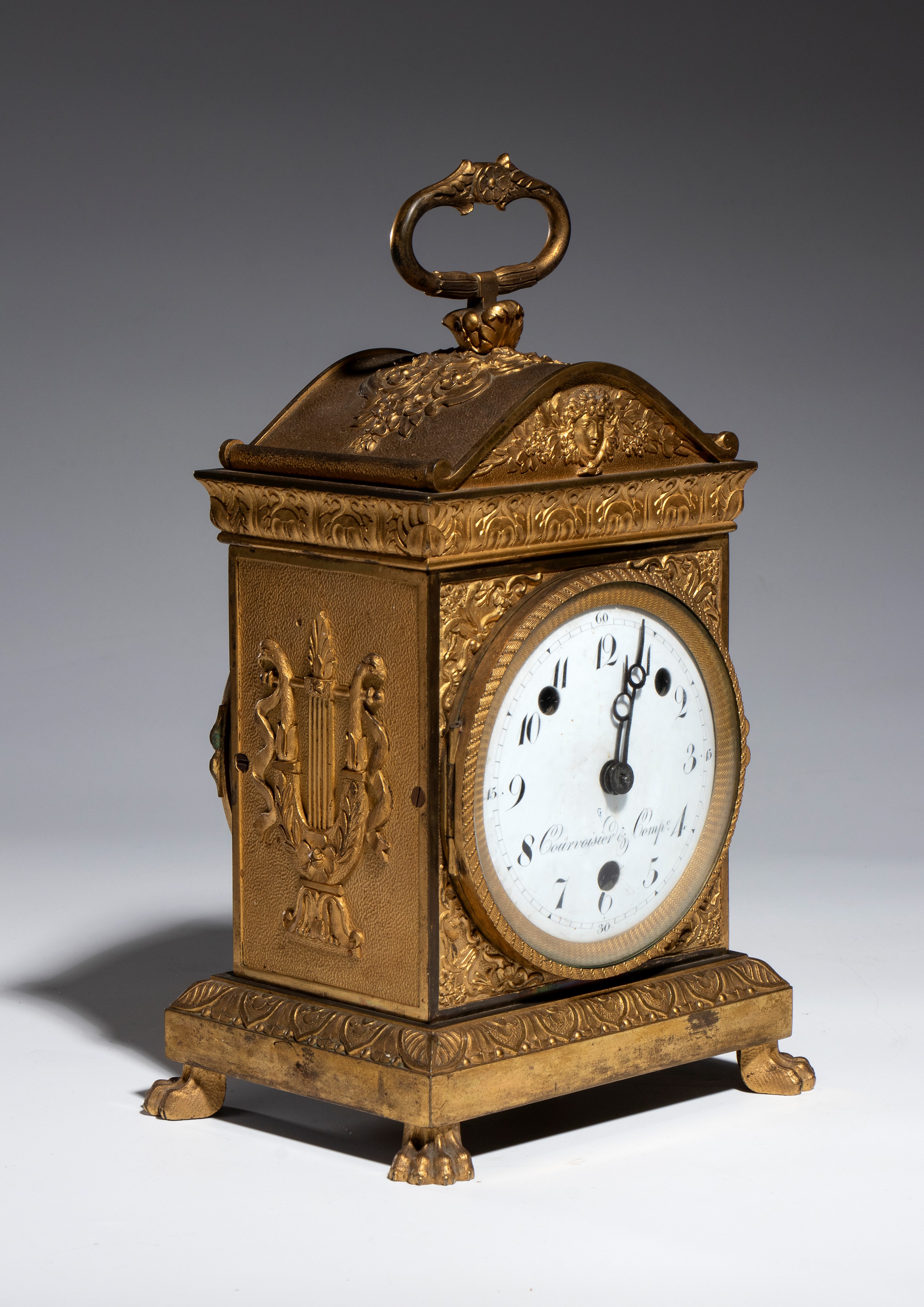 Pendola da tavolo in bronzo dorato epoca Impero