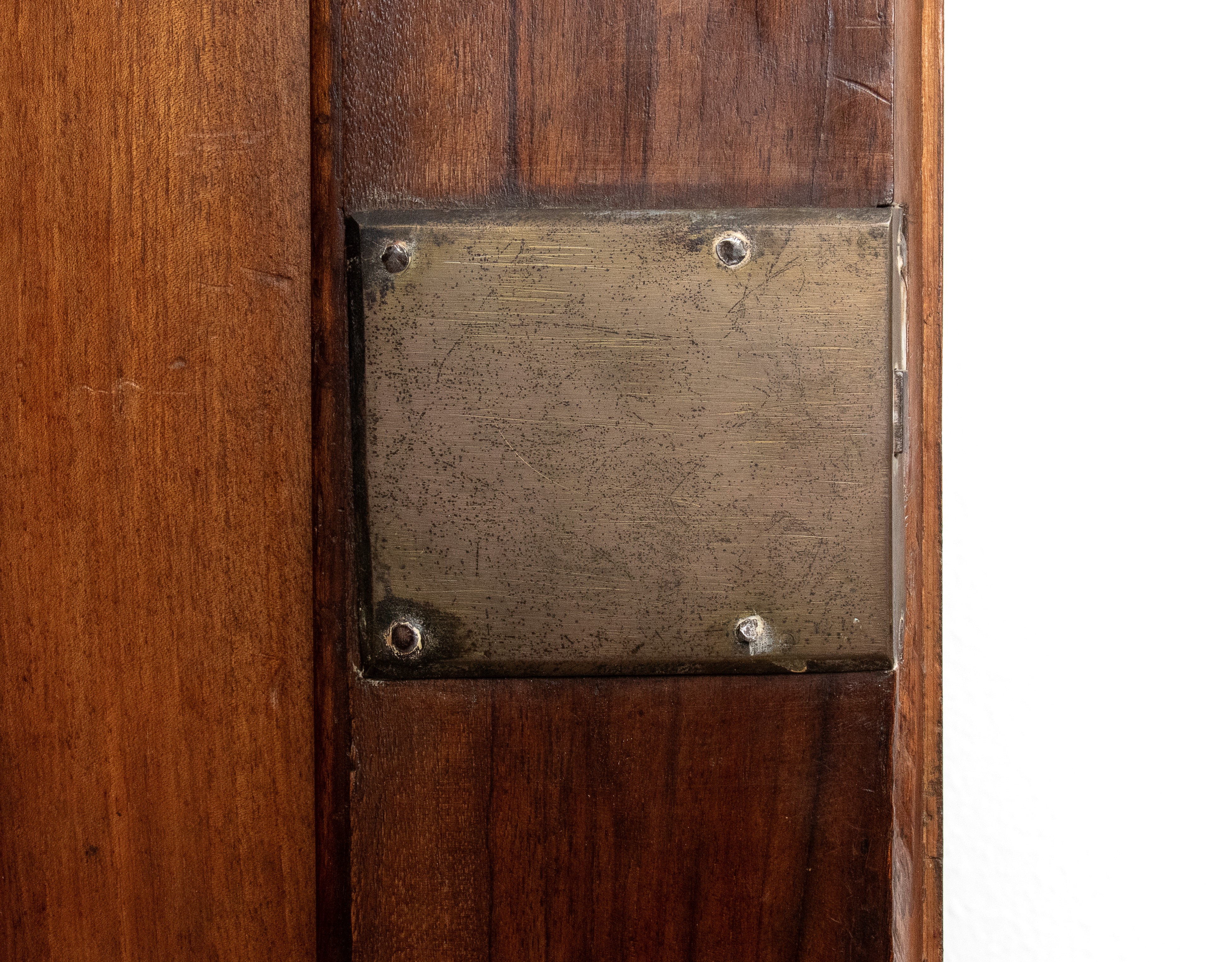 Trumeau a ribalta in radica di noce con alzata a specchi