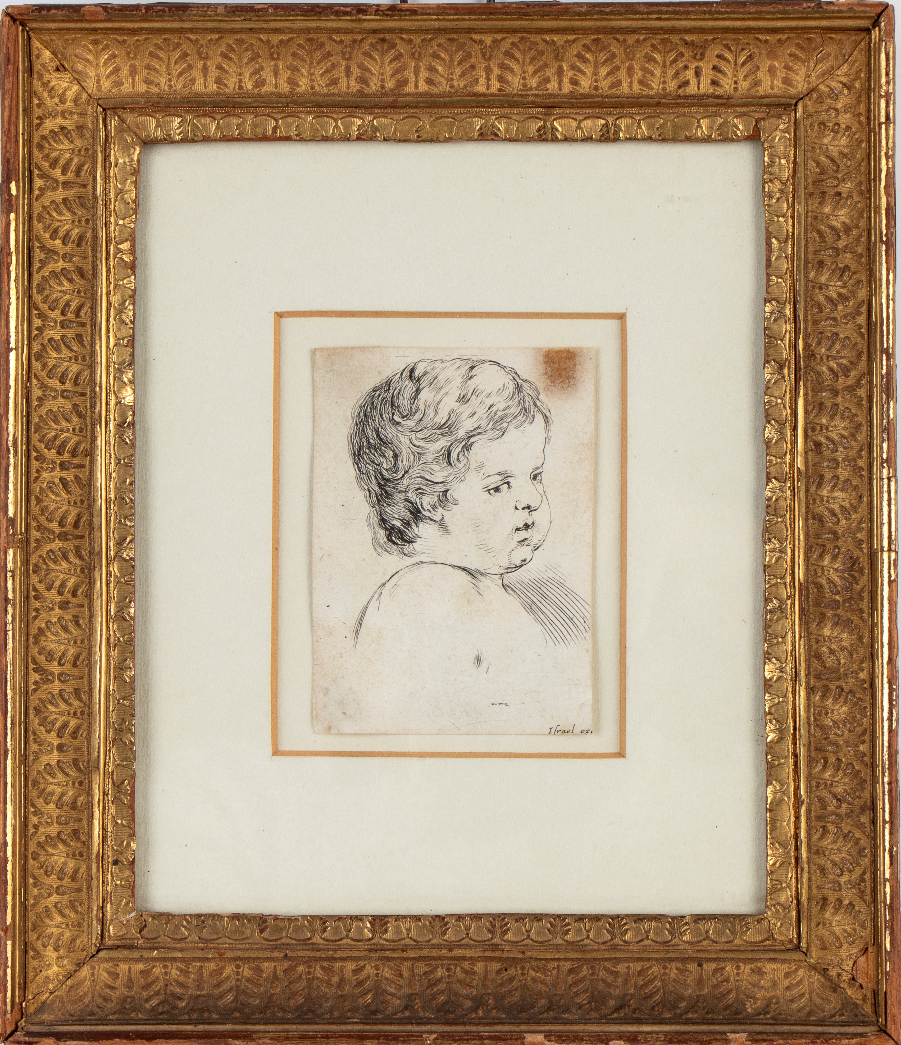 Testa di fanciullo girata di tre quarti