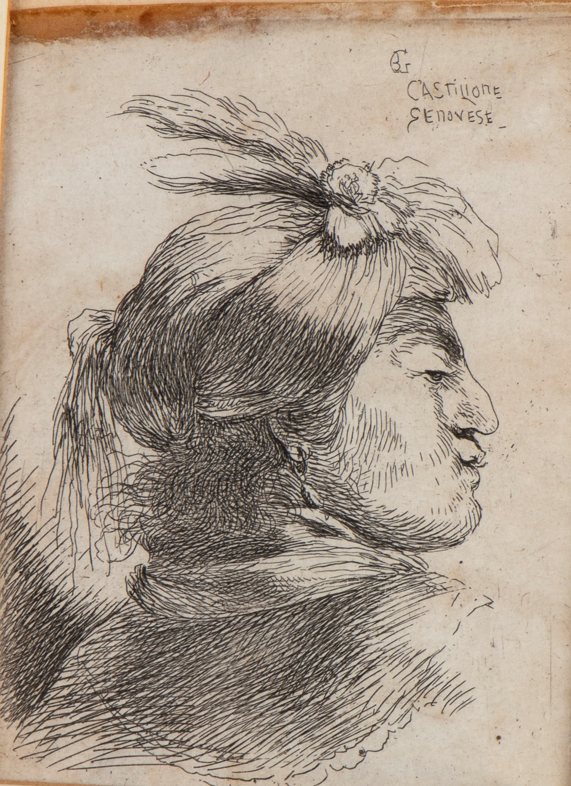 Testa di d'uomo volto a destra | Testa di vecchio volto a sinistra