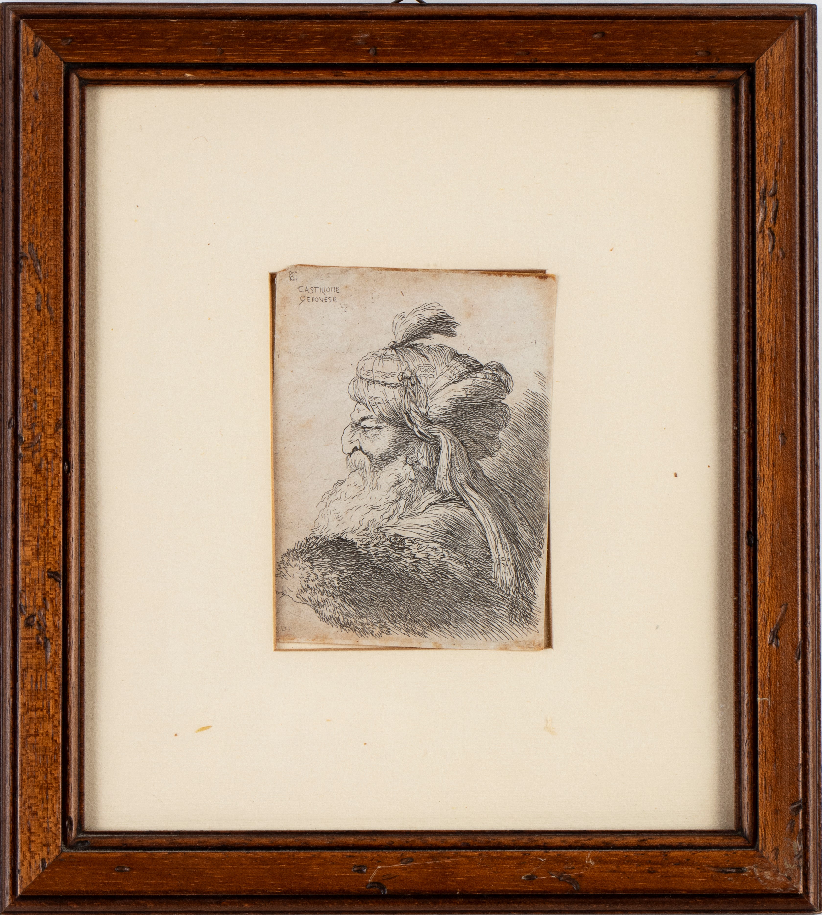 Testa di d'uomo volto a destra | Testa di vecchio volto a sinistra