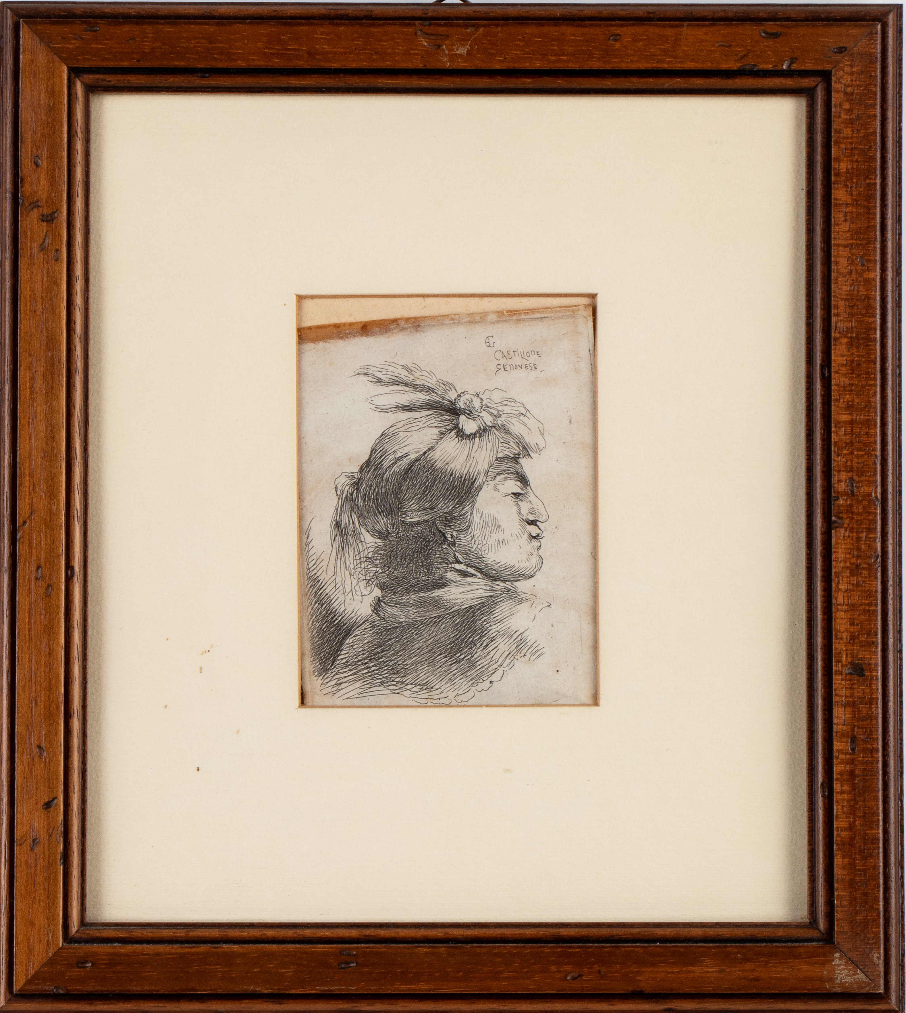 Testa di d'uomo volto a destra | Testa di vecchio volto a sinistra