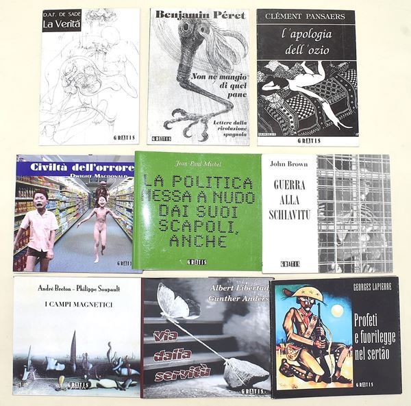 Gratis (9 volumi)  - Asta LA BIBLIOTECA MARIO GUIDOTTI PRIME EDIZIONI E AVANGUARDIE DEL NOVECENTO - Bertolami Fine Art - Casa d'Aste