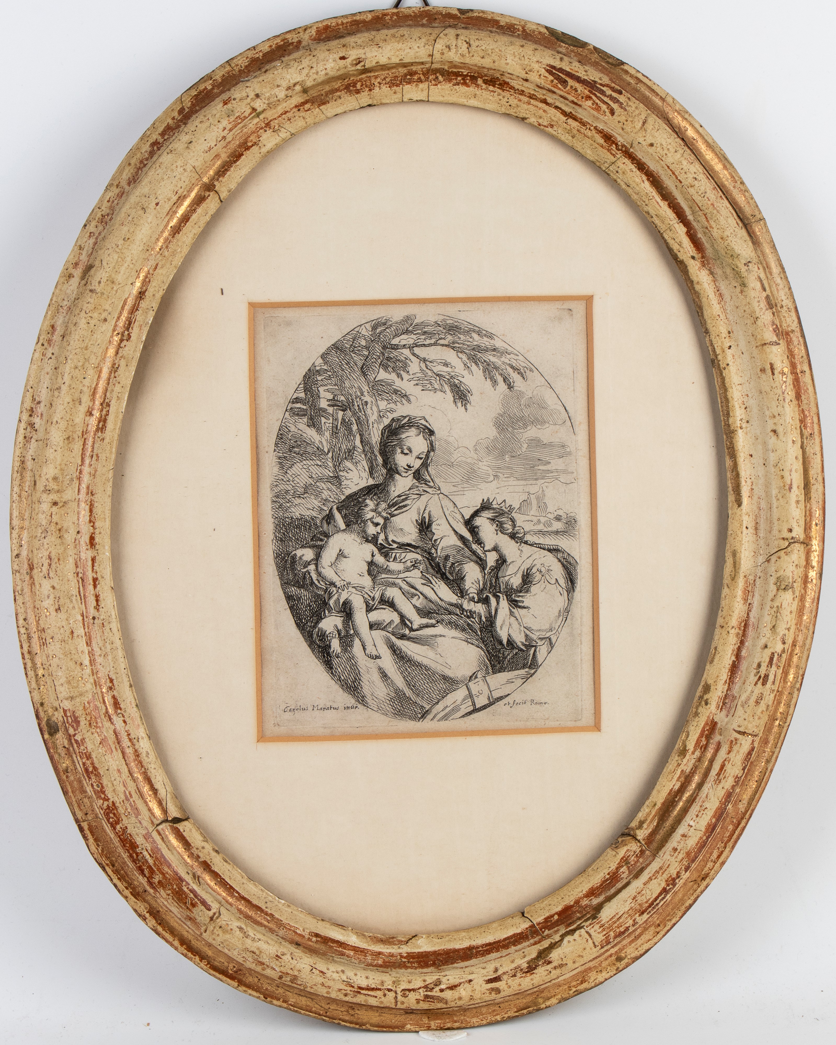 Carlo Maratti - Matrimonio mistico di Santa Caterina, acquaforte