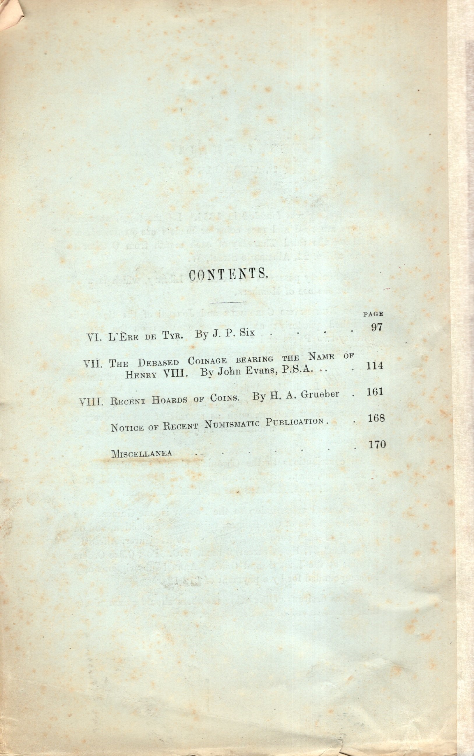 NUMISMATIC CHRONICLE, London, Part II - 1886 - pp. 97-172, pl. 1