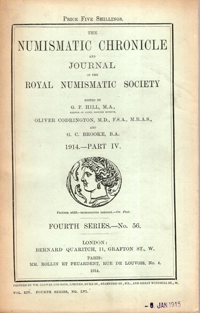NUMISMATIC CHRONICLE, Londra, Parte IV - 1914