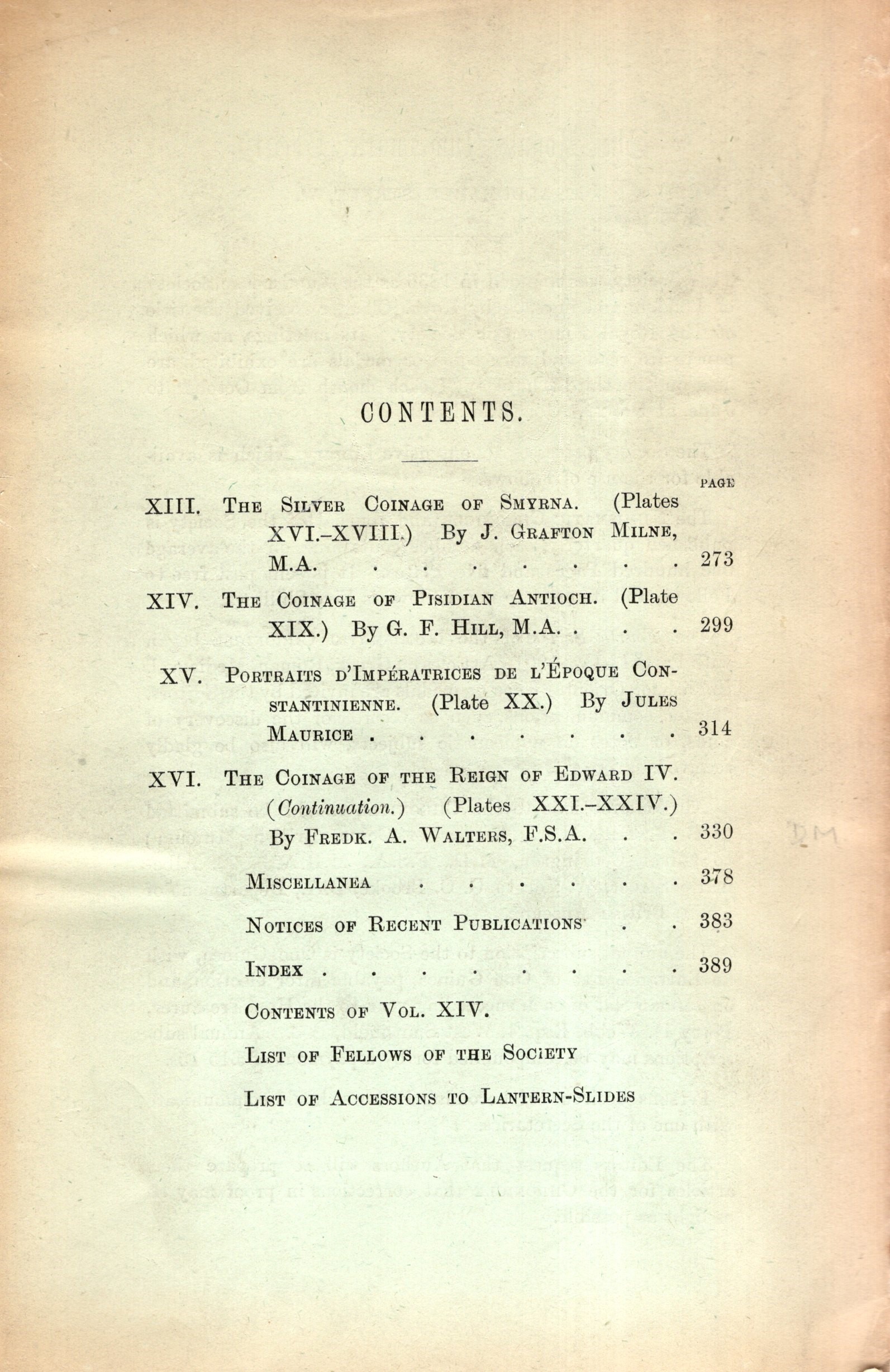 NUMISMATIC CHRONICLE, Londra, Parte IV - 1914