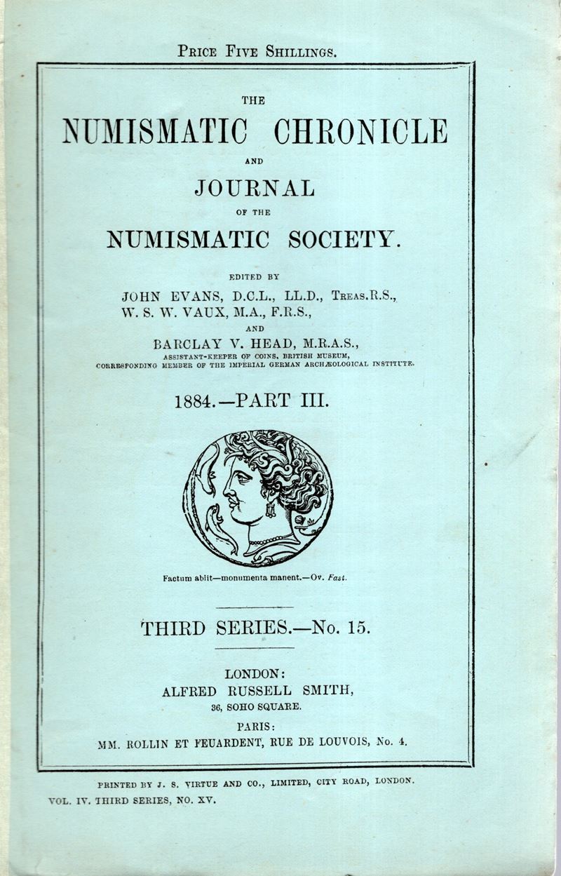Numismatic Chronicle, London, Part III - 1884