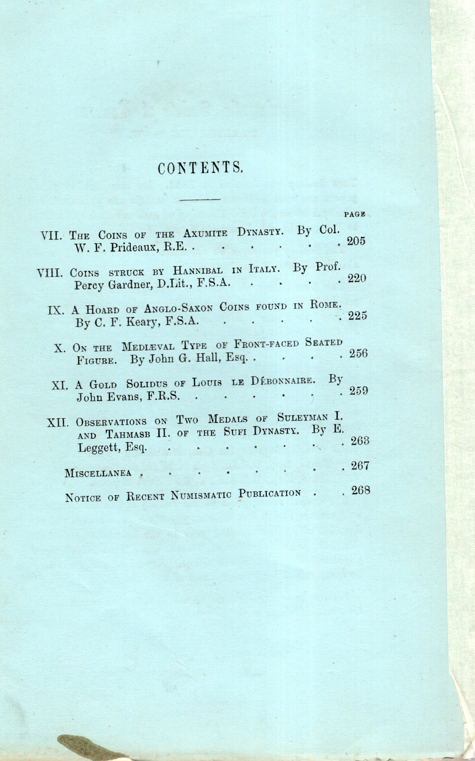 Numismatic Chronicle, London, Part III - 1884
