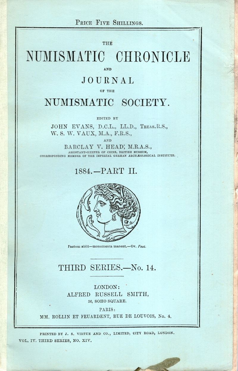 NUMISMATIC CHRONICLE, London, Part II - 1884