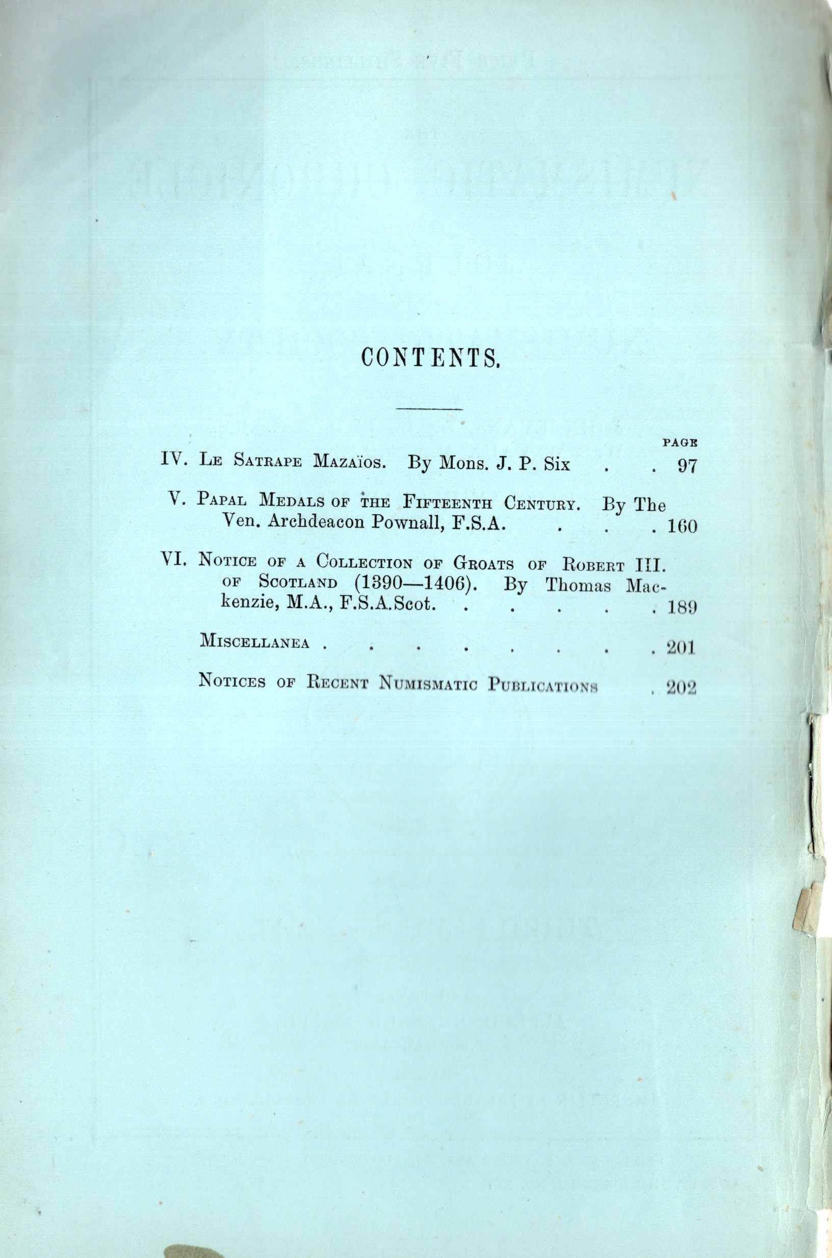 NUMISMATIC CHRONICLE, London, Part II - 1884