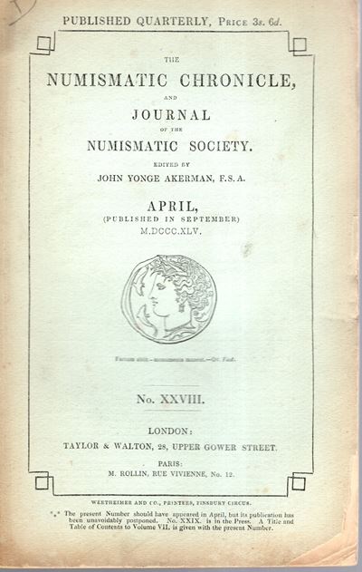 NUMISMATIC CHRONICLE, Aprile 1845 - Londra, 68 pagine