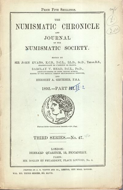 NUMISMATIC CHRONICLE, London, Part II, 1892