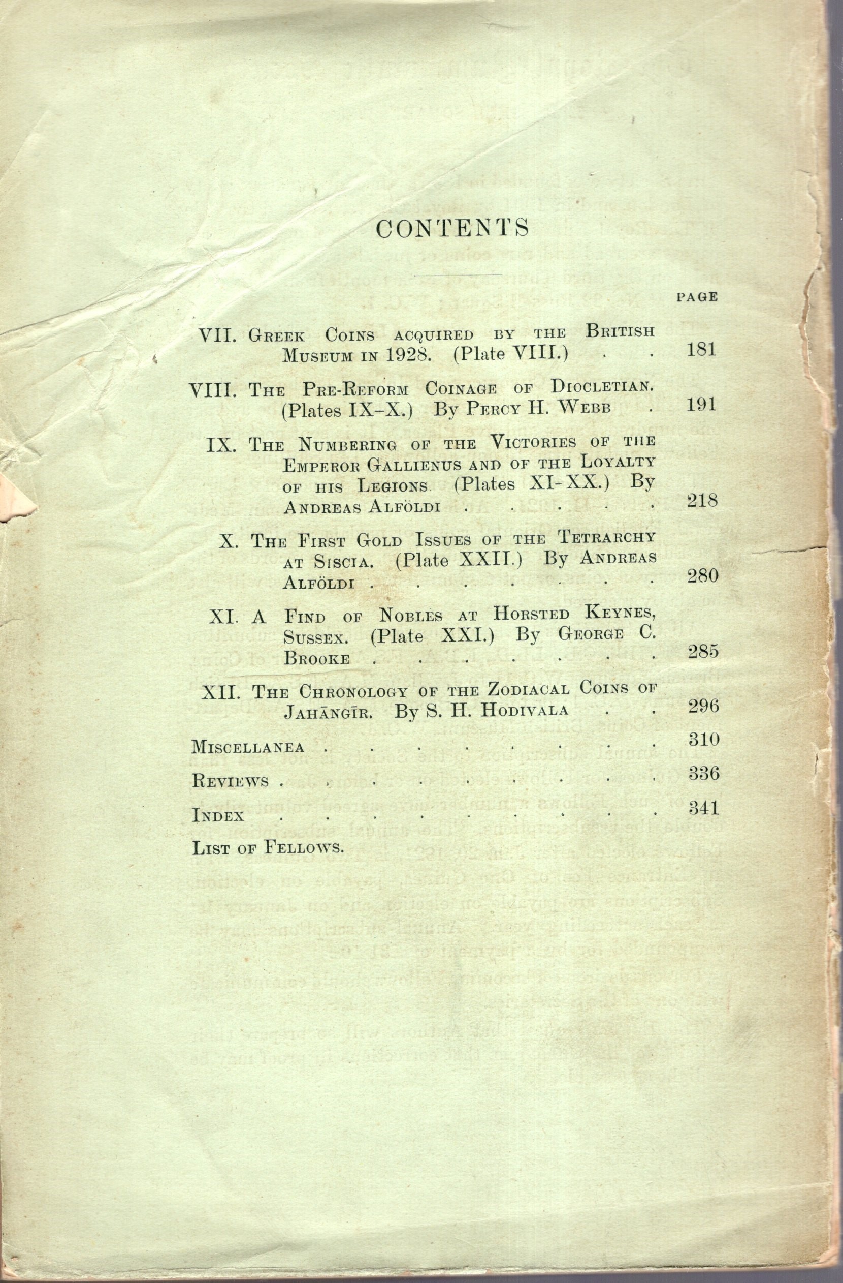 NUMISMATIC CHRONICLE, London, Part III-IV, 1929 - Studio sull'Imperatore Gallieno