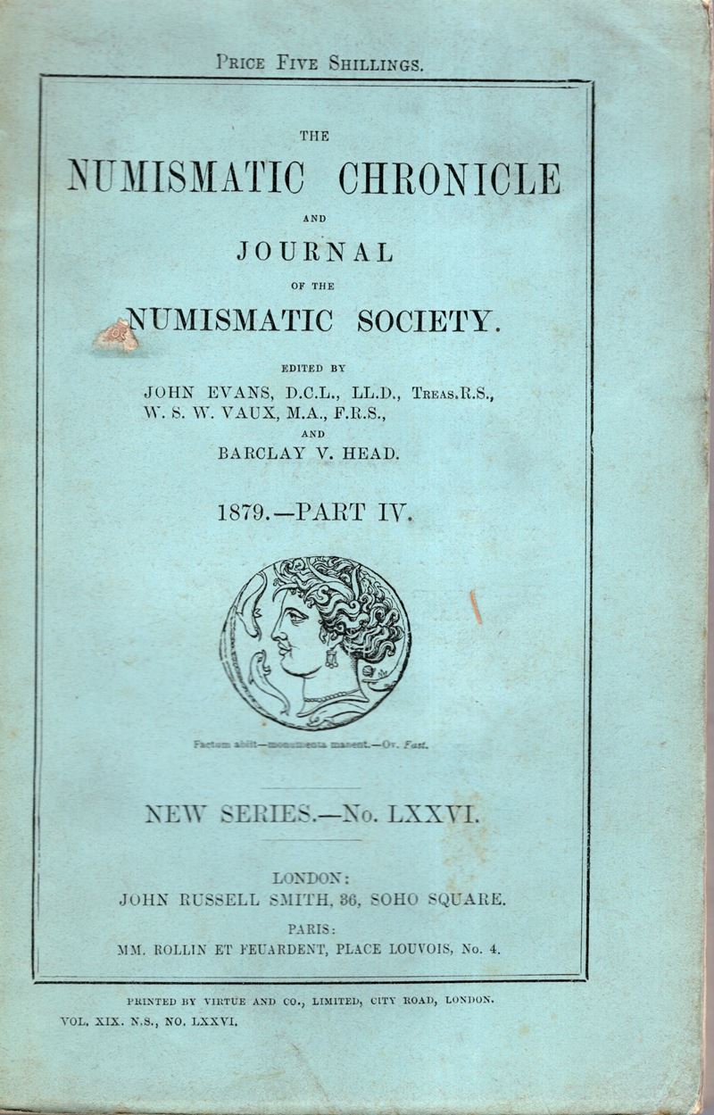 NUMISMATIC CHRONICLE, London, Part IV, 1879