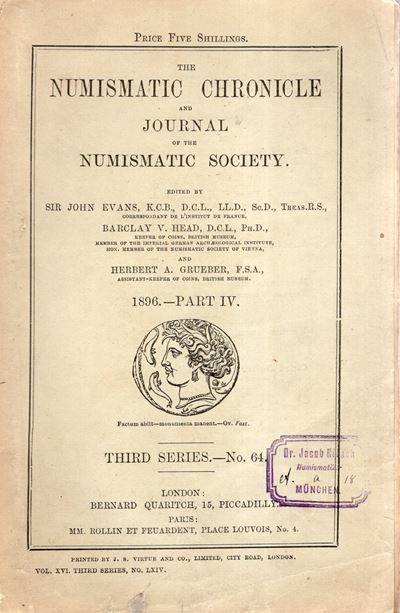 NUMISMATIC CHRONICLE, London, part IV, 1896