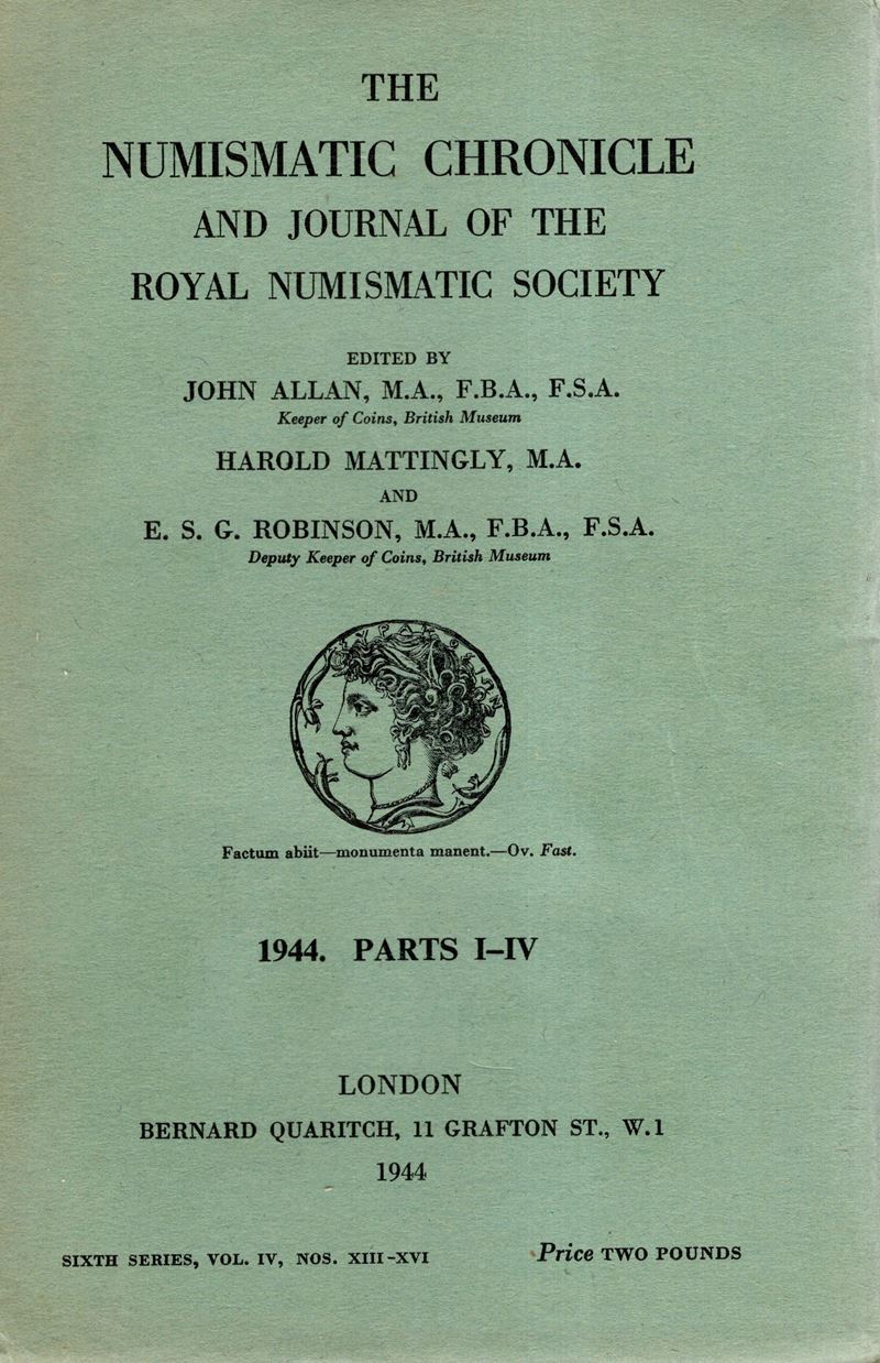 NUMISMATIC CHRONICLE, London, 1944. Parts I-IV, fascicolo unico