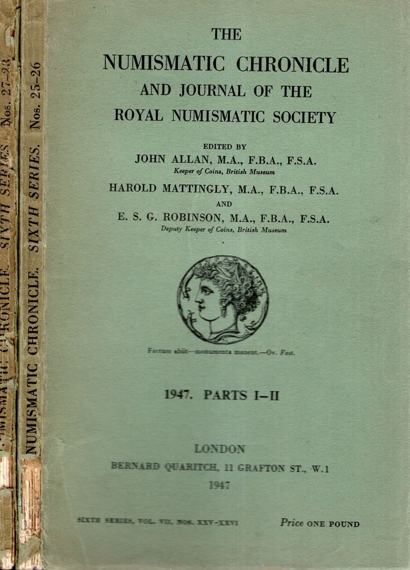 NUMISMATIC CHRONICLE, London, 1947 - Parts I-II e III-IV, Completo