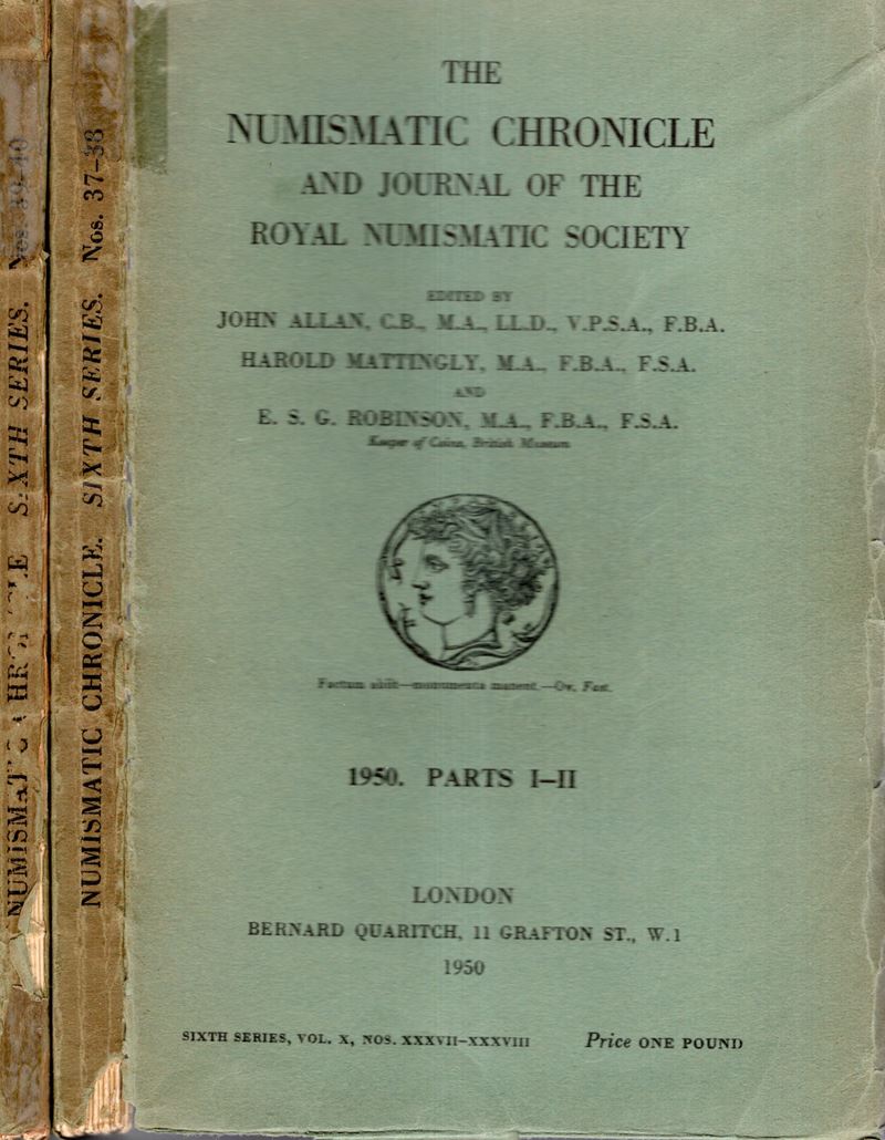 NUMISMATIC CHRONICLE, London, 1950, Parti I-II e III-IV, Completo, Due fascicoli