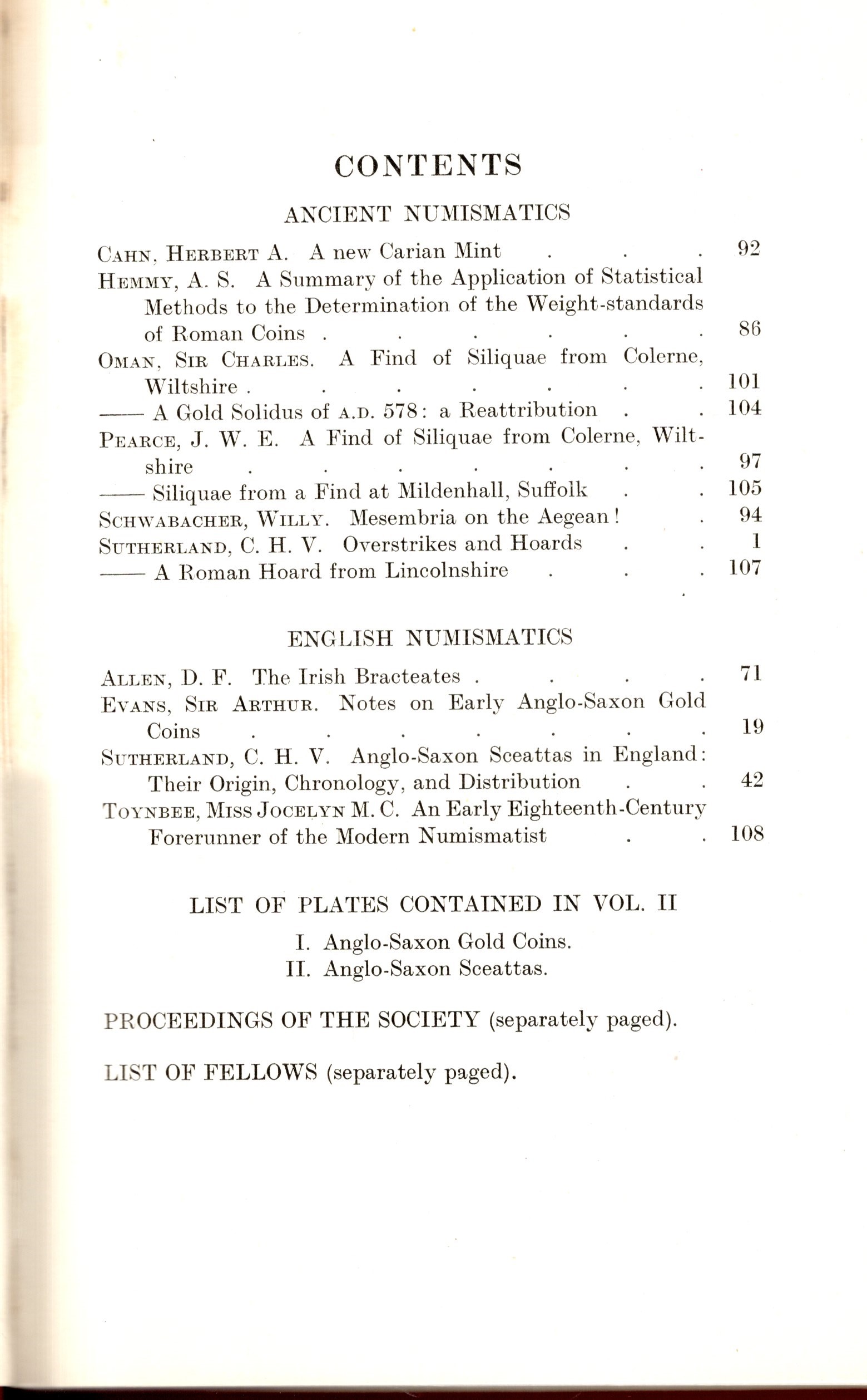 NUMISMATIC CHRONICLE, London, 1942 - Edizione completa con illustrazioni